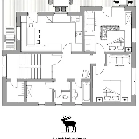 Apartmán Platzhirsch Panorama View Balkon, Gartensauna, Garten, Grillplatz