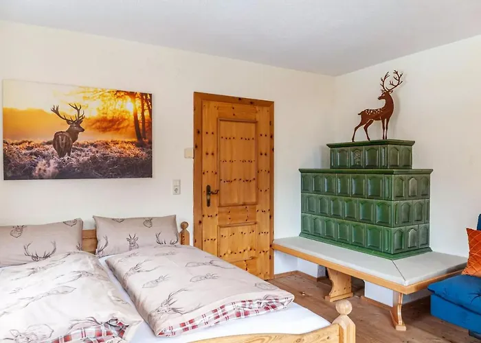 Platzhirsch Panorama View Balkon, Gartensauna, Garten, Grillplatz